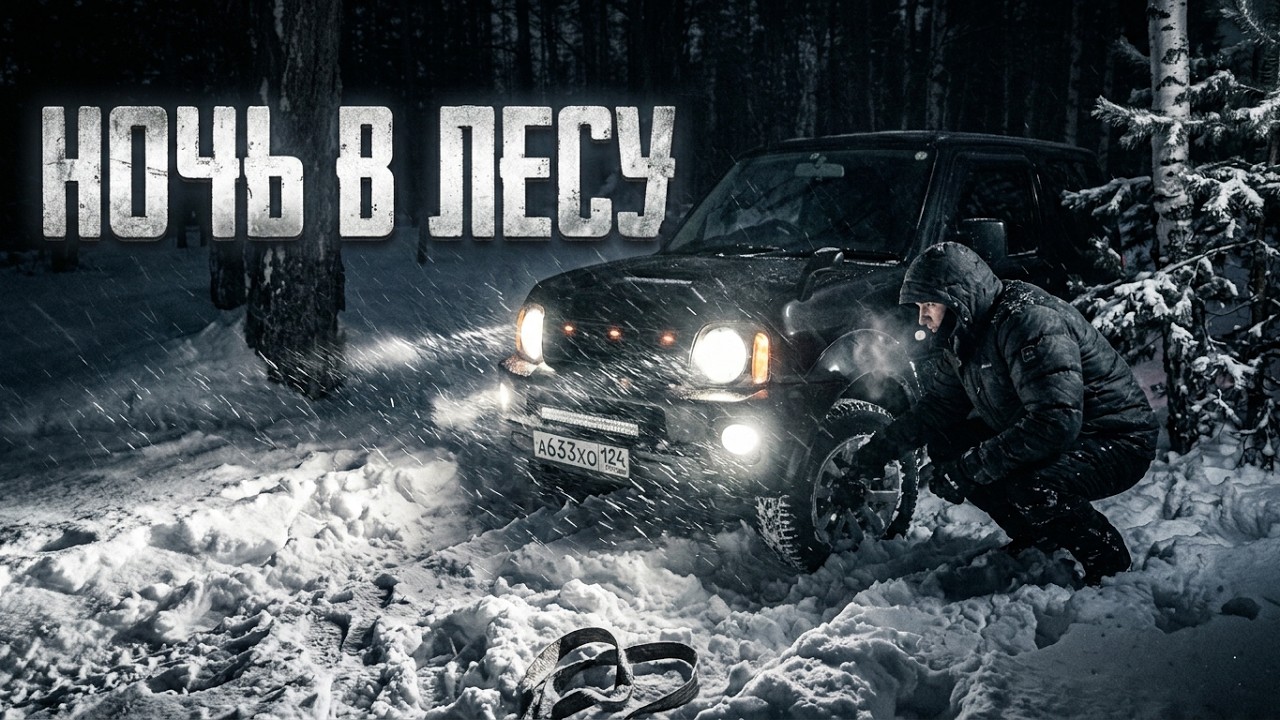 ЗАСТРЯЛИ НОЧЬЮ В ЛЕСУ...(Перезалив) Suzuki Jimny, Subaru Forester, Mitsubishi Outlander сидят все..