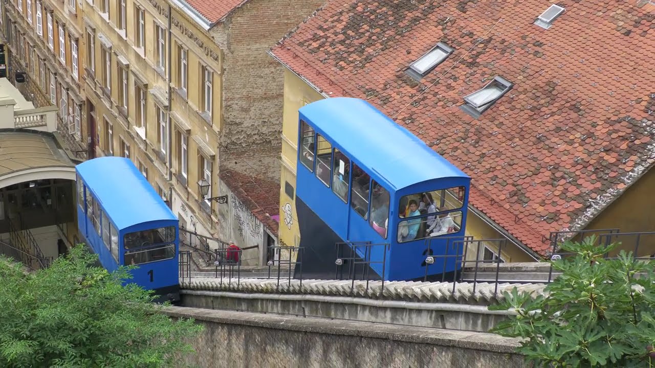 WORLD'S SHORTEST FUNICULAR RAILWAY: ZAGREB, CROATIA! (4K)