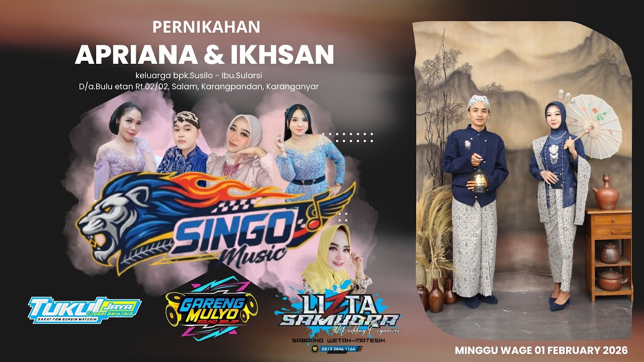 Live 🔴 Singo Music//Rr.Apriana &Bg.Ikhsan//Wo''Lizta samudra''//Gareng Mulyo Audio//Tukul Jaya Video
