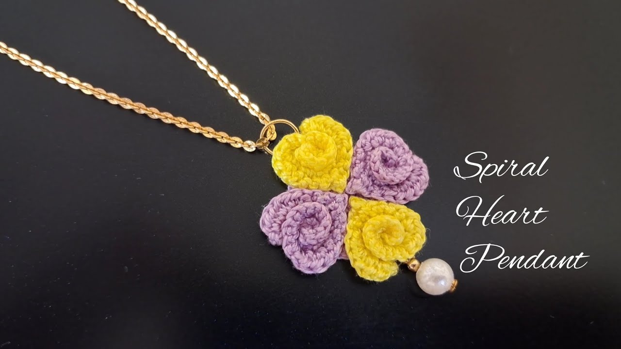 SPIRAL HEART PENDANT | VERY BEAUTIFUL PENDANT | EASY TO FOLLOW | CROCHET