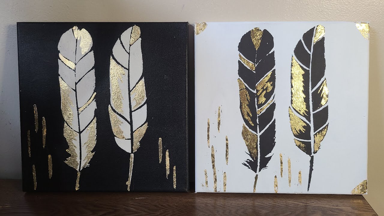 Cuadros decorativos con stencil  y hoja de oro!!/Gold leaf and stencil