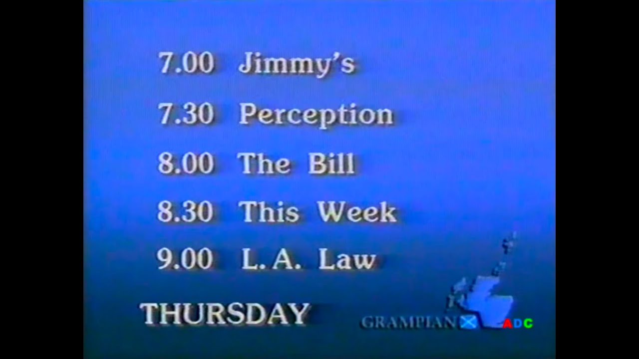 Grampian adverts, announcer Robin Galloway, trailer, Night Time & ITN News 12th July 1989 2 of 6