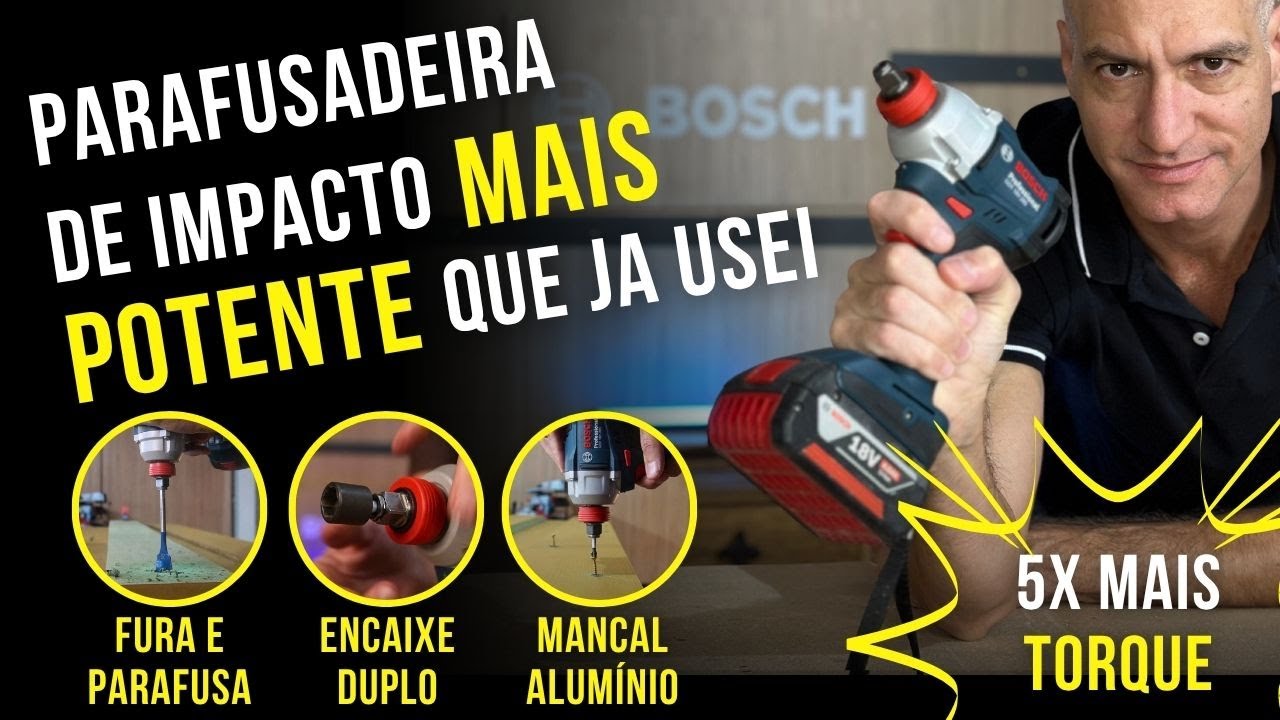 A Parafusadeira de Impacto MAIS POTENTE que já usei! Encaixe Duplo e 5x Mais Torque!