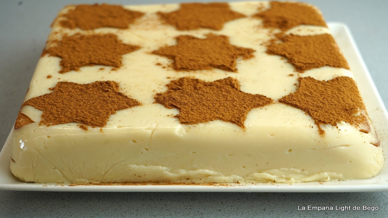 Tarta de Galletas con Leche Merengada. Sin Horno. Receta fácil y ligera