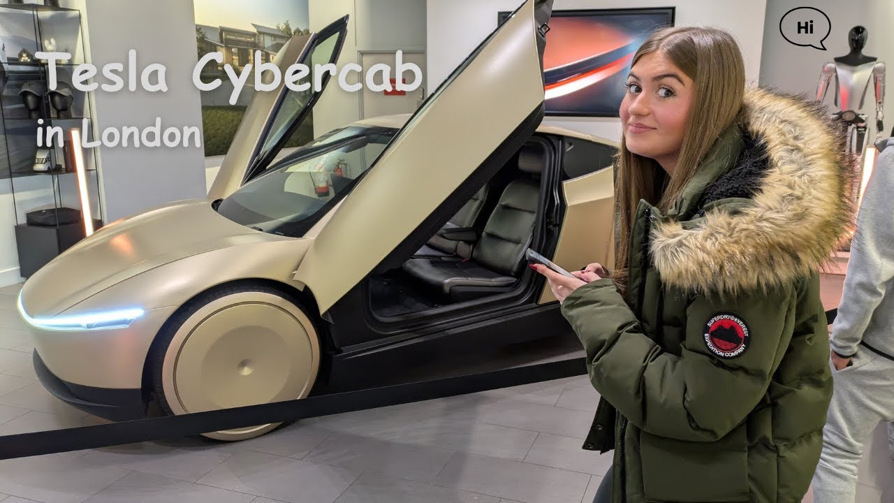 Tesla Cybercab viewing at Westfield London VLOG (the world's first vision only autonomous car)