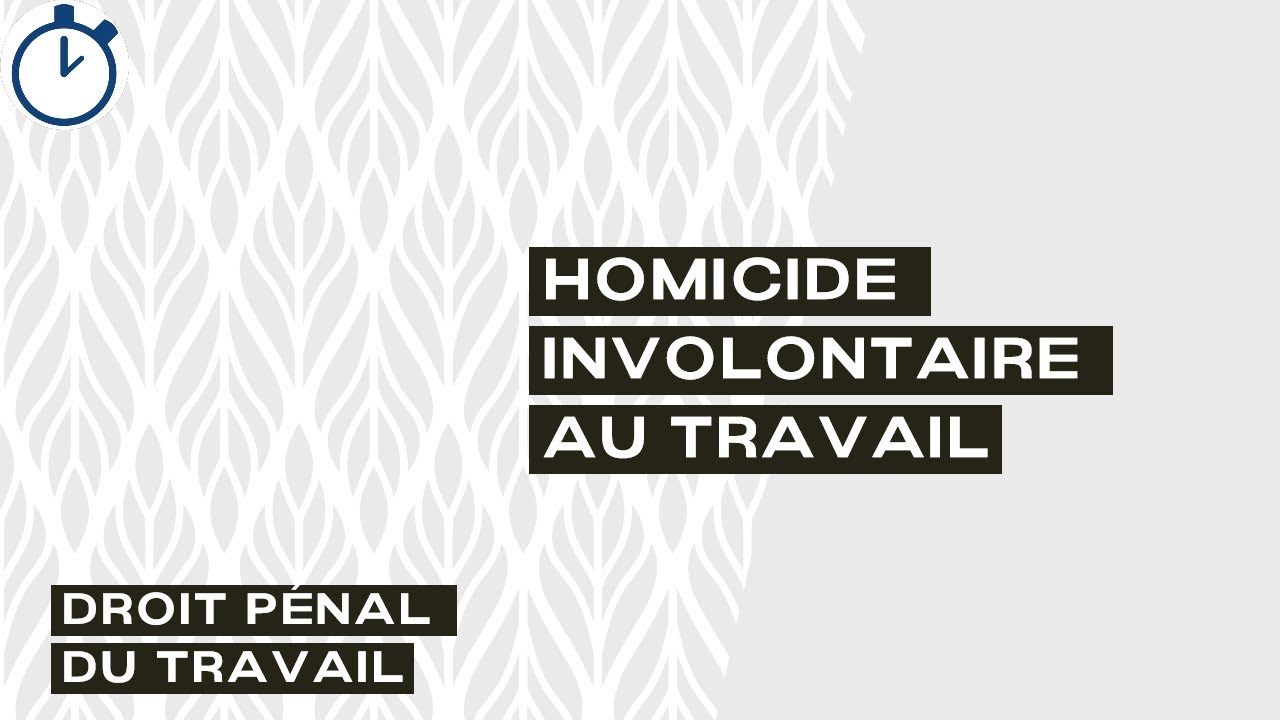 Homicide Involontaire au Travail : [Droit Pénal du Travail]