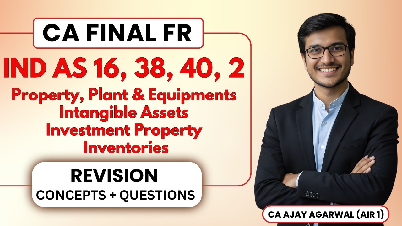 IND AS 16, 38, 40, 2 Revision | CA Final FR | PPE, Intangible, Investment, Inventory | Ajay Agarwal