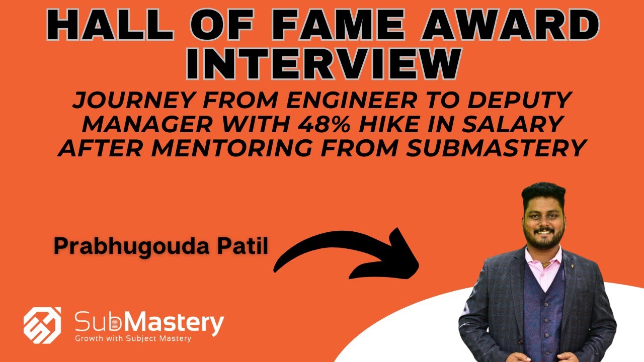 Prabhugouda Patil's journey - Deputy Manager with 48% salary hike after mentoring from @SubMastery