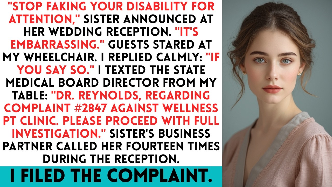 Sister Mocked My Fake Disability at Wedding Hours Later Her Therapy Clinic Lost Its License...