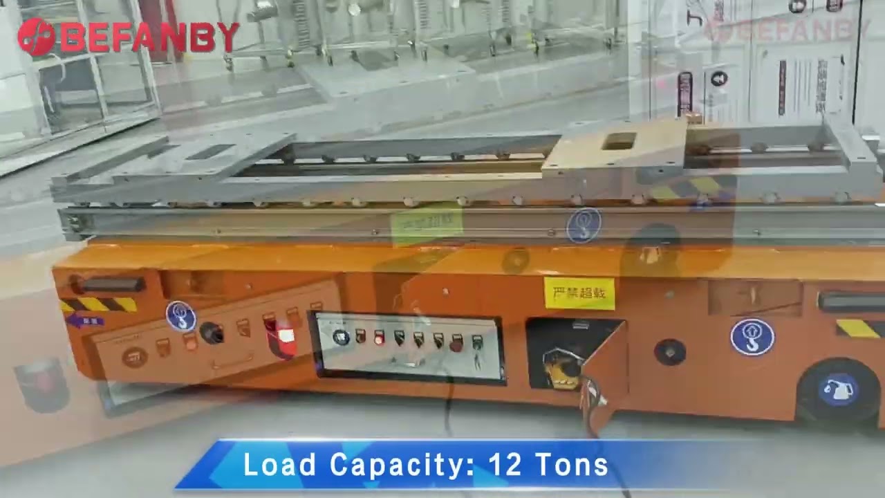 12 Tons Electric Trackless Transfer Cart,Battery Powered Steerable Transport Trolley