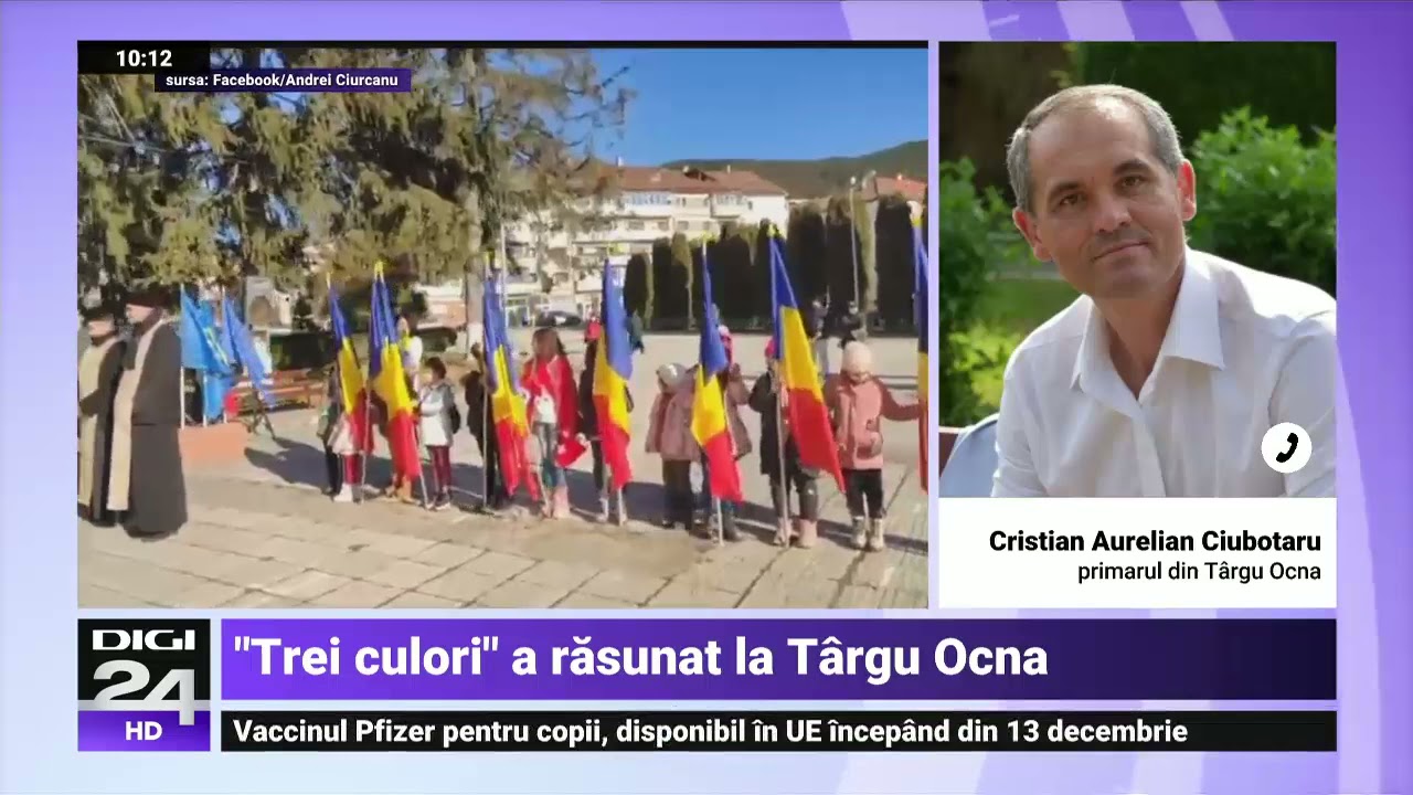 Melodia „Trei culori”, folosită în comunism, a răsunat la Târgu Ocna. Primar: Textul e cel original