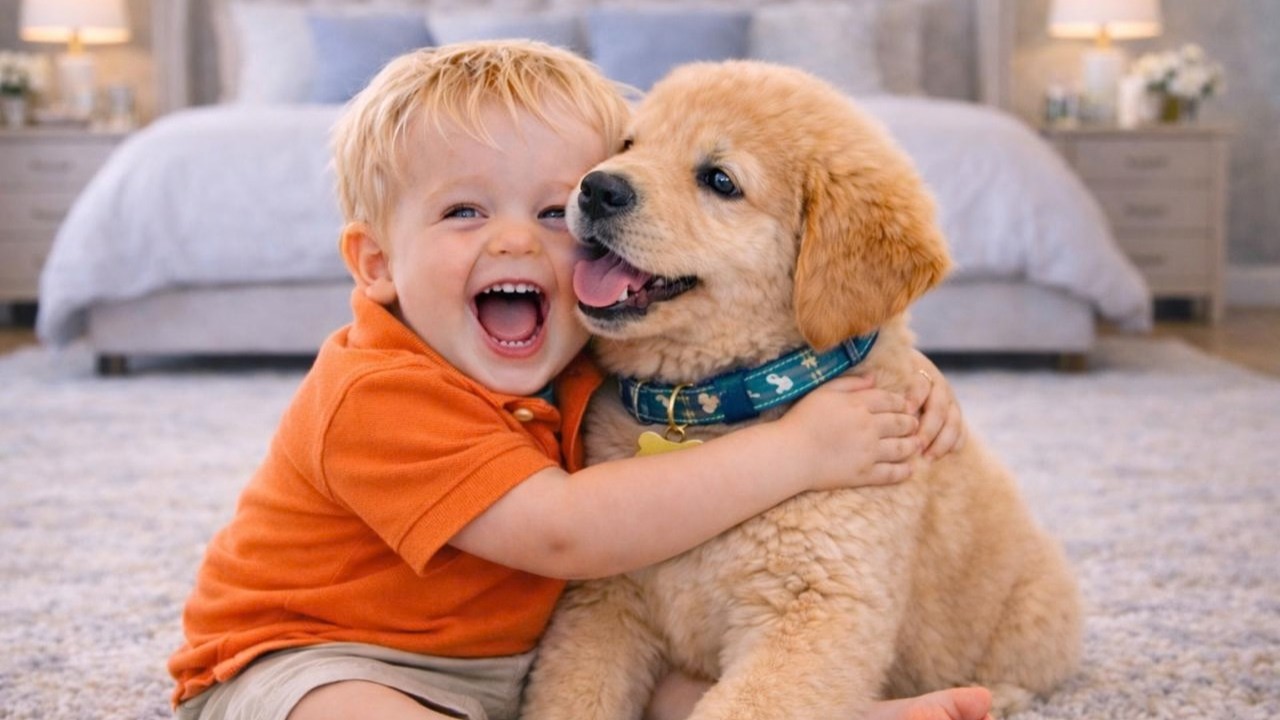 Baby And Puppy Rolling With Happiness 👶🐶 | Sweet Friendship Between Baby And Puppy ❤️🐾🐶