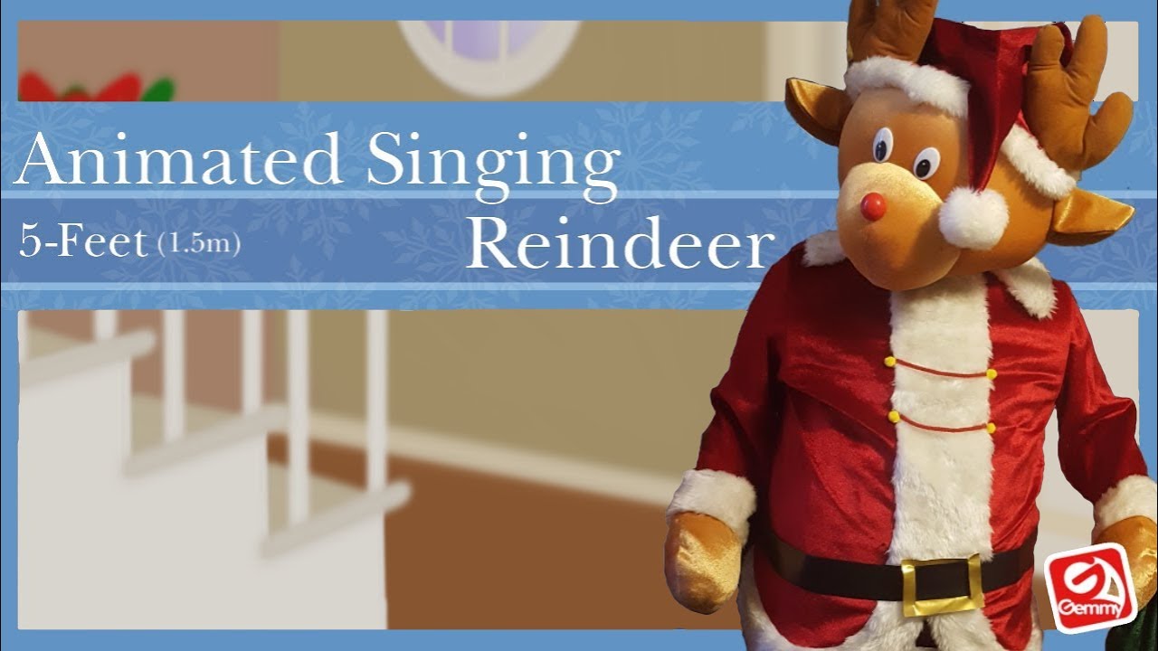 Gemmy 5-ft. Life-Size Animated Singing Reindeer (Re-Upload)