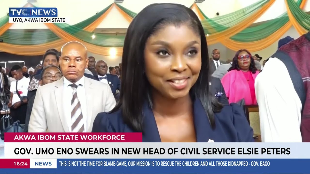 Gov Umo Eno Swears In New Head Of Civil Service Elsie Peters