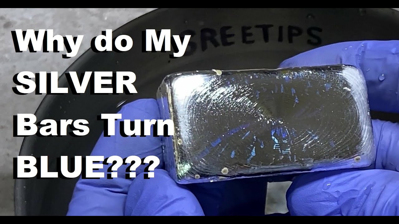 Pure Silver Bar With Blue Streaks