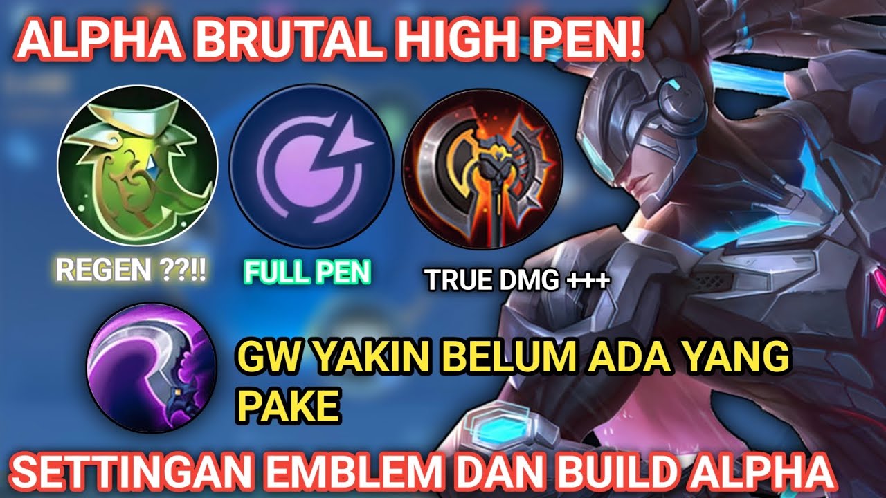 1% YANG TAU! SETTING EMBLEM BUILD ALPHA TERSAKIT 2024 TRUE DAMAGE GILA ! EMBLEM ALPHA 1 COMBO
