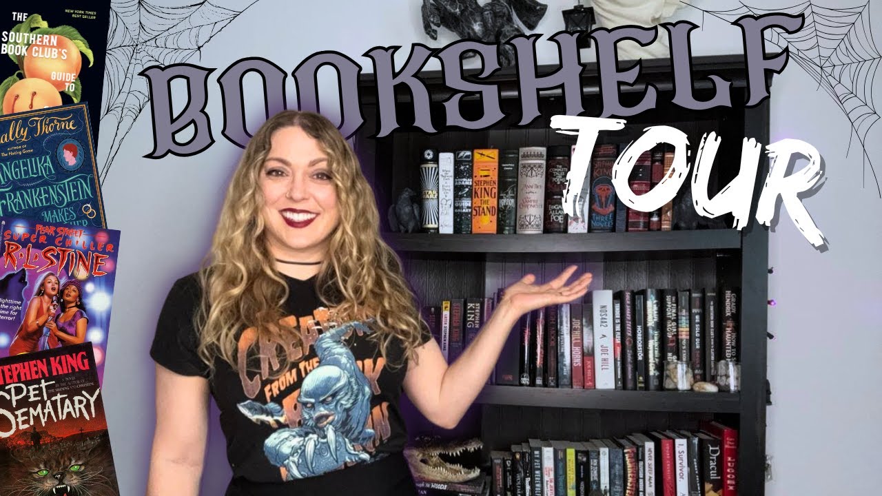 Bookshelf Tour 📚🩸💀horror, nostalgia and chaos!