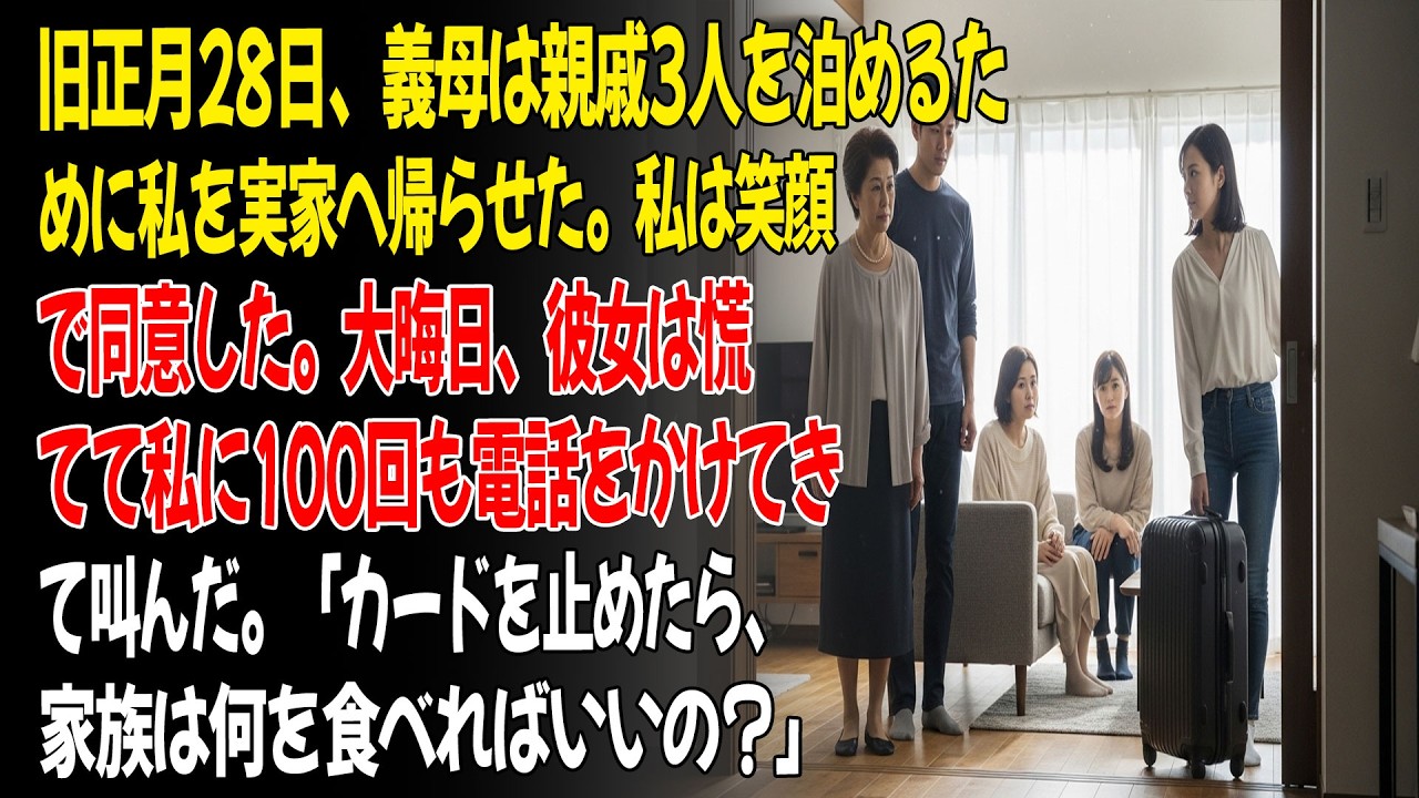 💥 旧正月28日、夫と義母に実家へ追い返された私は、家を出た瞬間にカードを停止した。2日後、義家族は大混乱に陥った。😡...ㅣ黄昏恋ㅣ老後の物語ㅣ再婚