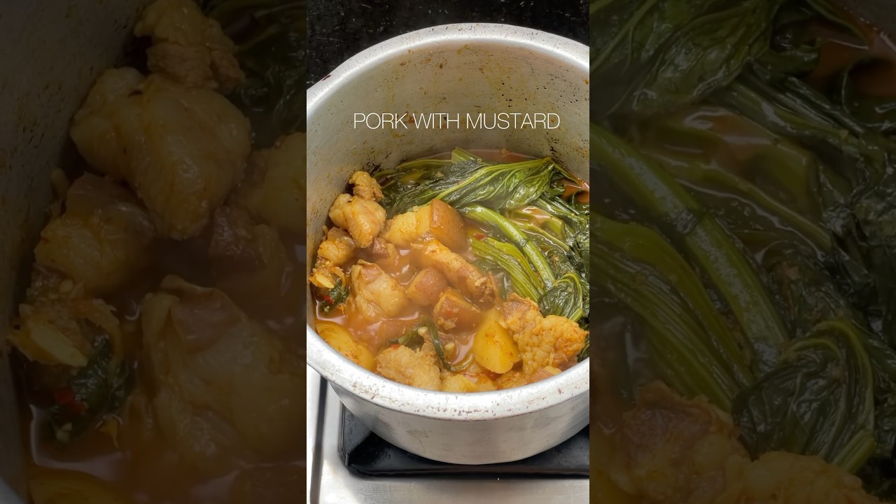 Pork with Mustard leaves curry #food #pork #porkrecipe #porkbelly #manipurifood