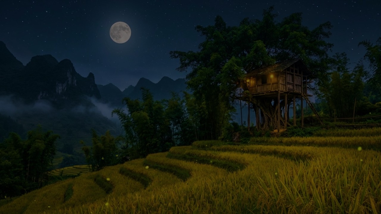 Sleep Well With Asmr Sounds From Piano Music & Cricket Sounds for Deep Night Relaxation