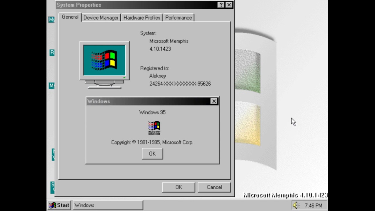 Эволюция Windows Memphis - Сборка 1423