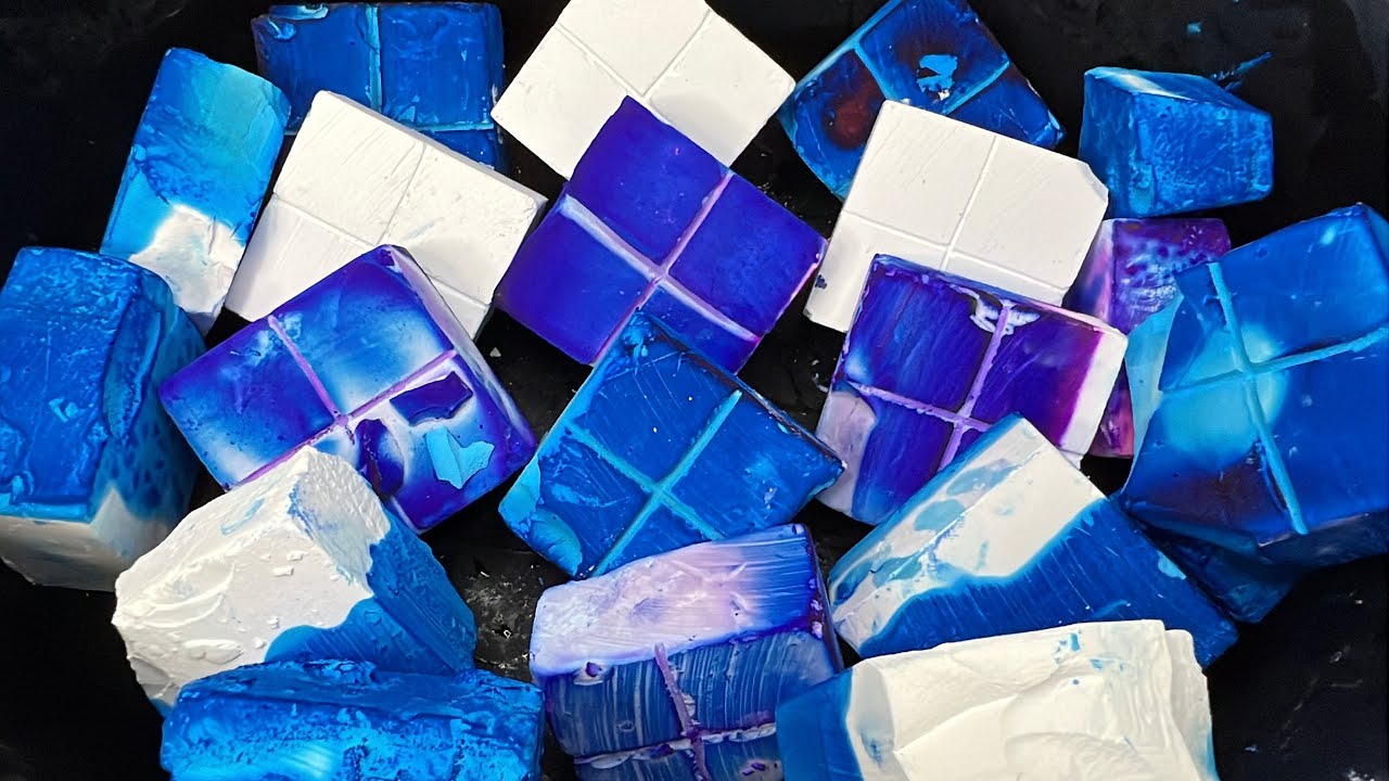 16 Blocks of are they actually blue gym chalk | Sleep Aid | Satisfying ASMR