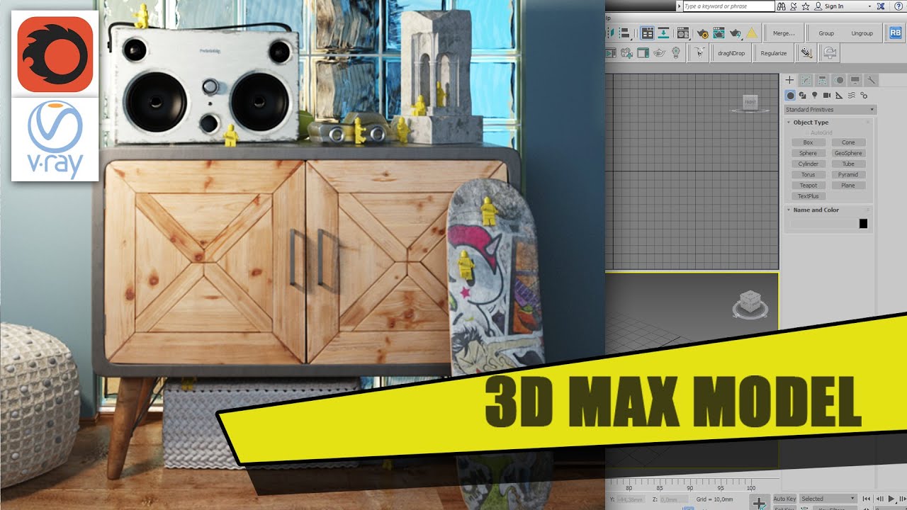 3d max model 3dsky pro Decorative set 2 Vray