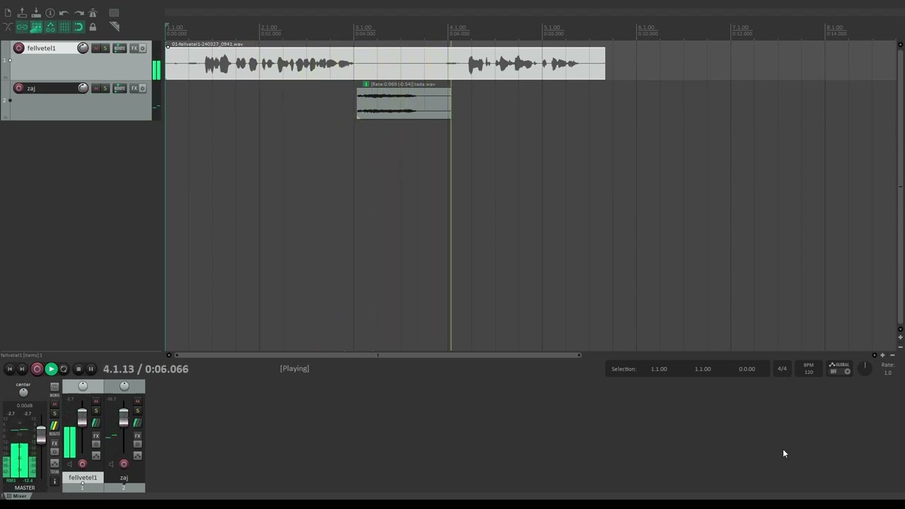 Ripple edit | Audio editálás reaperben#4