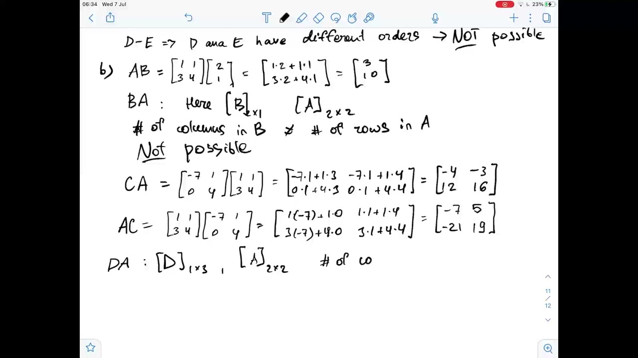 If A=\begin{bmatrix}1 & 1 \\3 & 4 \end{bmatrix} , B=\begin{bmatrix}2 \\1 \enв ... | Plainmath