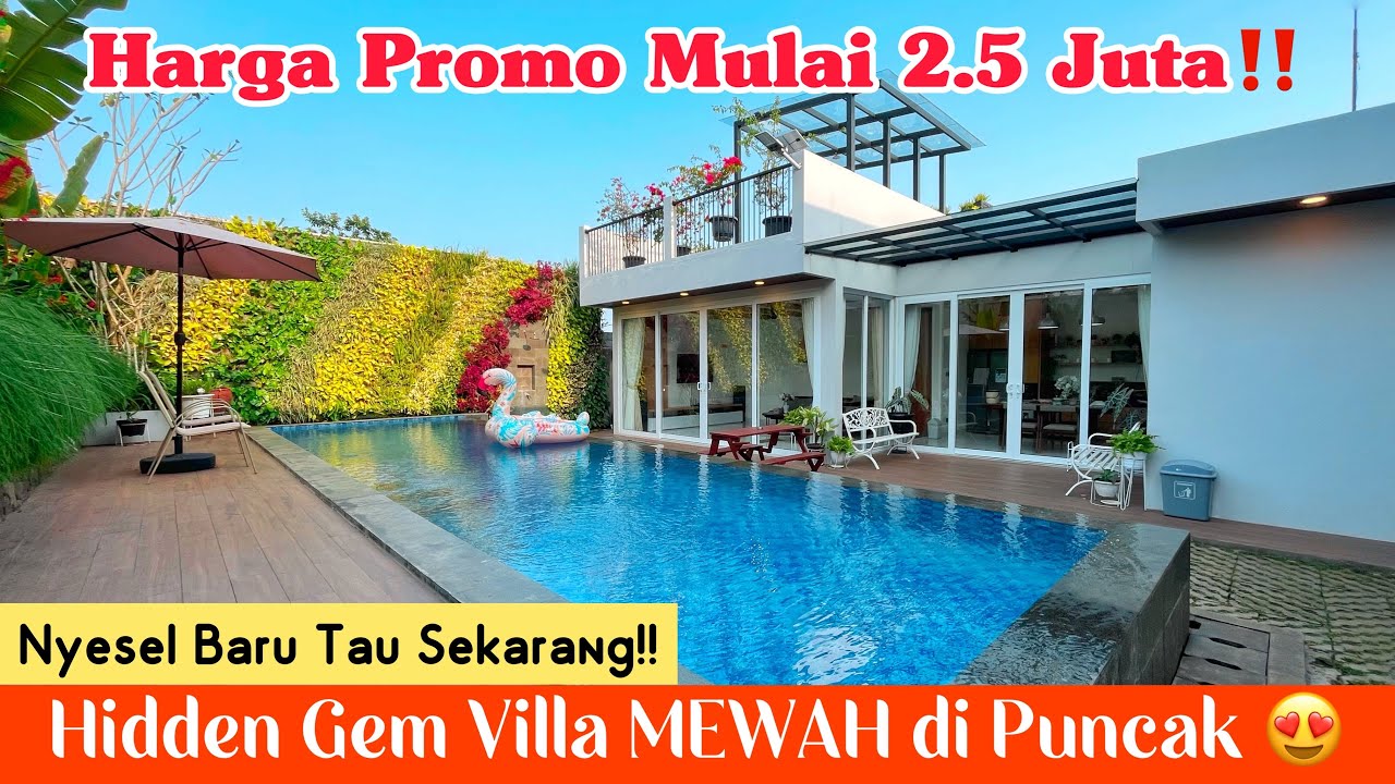 SANATA VILLA PUNCAK || Villa MEWAH RECOMMENDED‼️ 5 Kamar, Free 7 Extra Bed & Bisa untuk 15-25 Orang