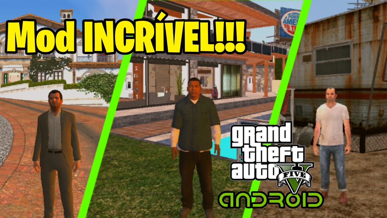 NOVO!!! O Melhor Mod do GTA V🔥 com mansões, veículo texturas e muito mais!!! [GTA SA ANDROID] 📲