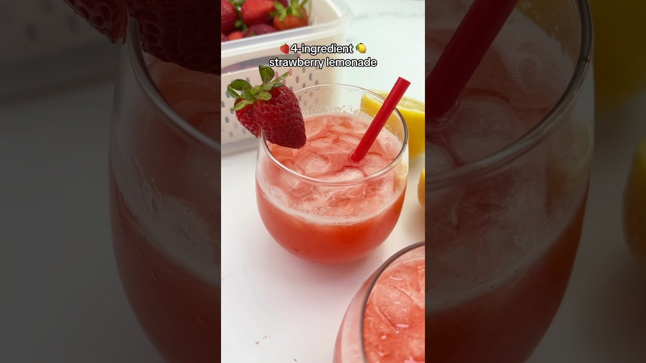 ЛЕГКИЙ КЛУБНИЧНЫЙ ЛИМОНАД 🍓🍋 #рецепт