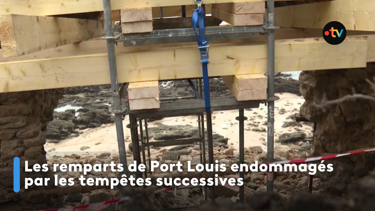 Les remparts de Port Louis endommagés par les tempêtes successives