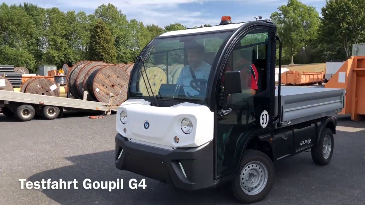Testfahrt vom Elektrotransporter Goupil G4