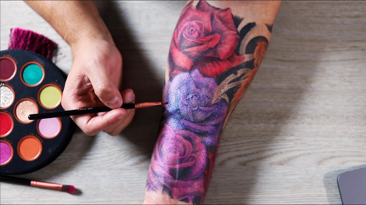 ASMR Coloring My Tattoos With Eye Shadow - Satisfying - Male Whisper