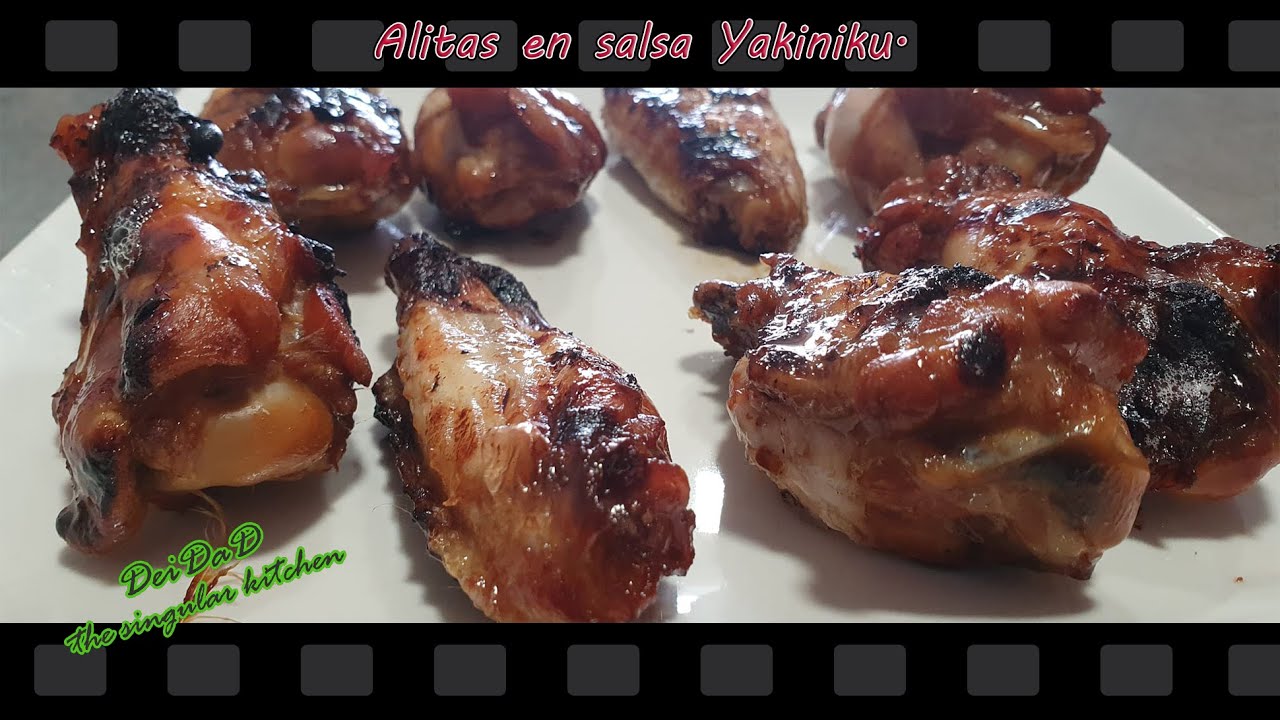 Alitas a la parrilla Marinadas con salsa yakiniku