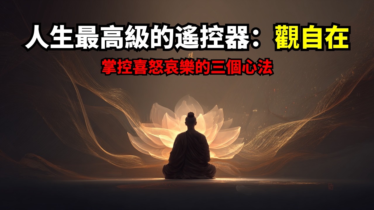 人生最高級的“遙控器”，就叫「觀自在」！心經裡的3個心法，讓你徹底掌控自己的喜怒哀樂 | 情緒掌控 | 心經解析 | 五蘊皆空 | 無所得 | 情緒觀照 | 內在自由 | 冥想練習 | 自我覺察