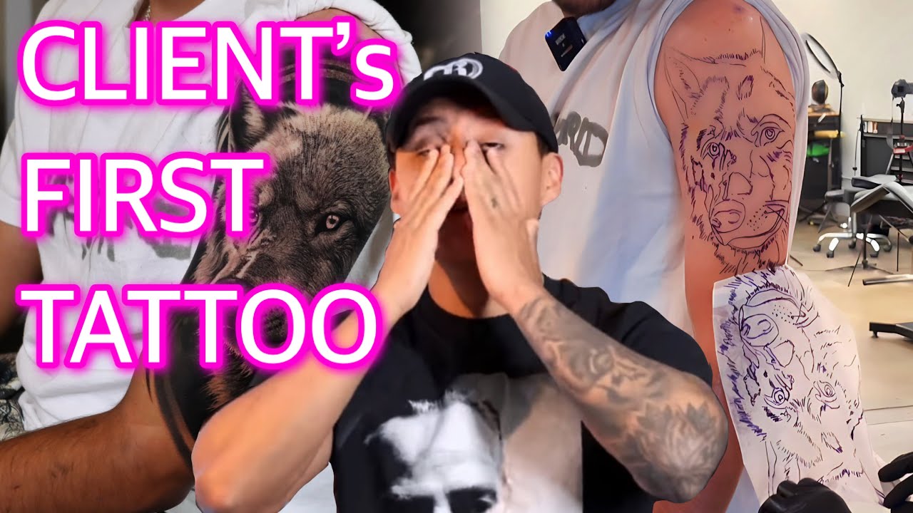 MY CLIENT’s FIRST TATTOO here’s what happened 😳 by @mr.reyesink