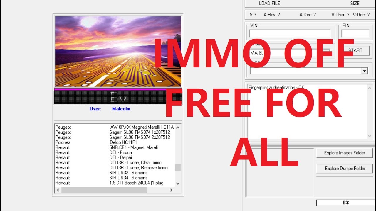 Программа для отключения иммобилайзера // Immo off soft