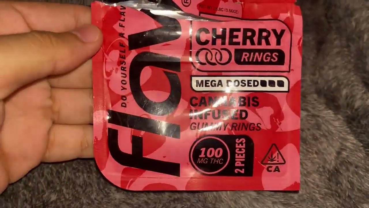 NEW FLAV MEGA DOSED CHERRY RINGS ! 2 GUMMIES = 100MG? EATING THE WHOLE PACK | OFF THE RADAR REVIEWS