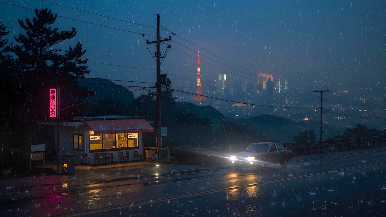A Rainy Night That Feels Like the 90s 📼 Tokyo Nostalgia Lofi for Study & Sleep — Stay Awhile