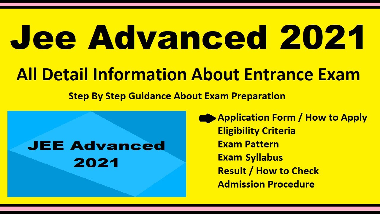 JEE Advanced 2021 - Notification, Dates, Application, Eligibility, Admit Card, Pattern, Syllabus