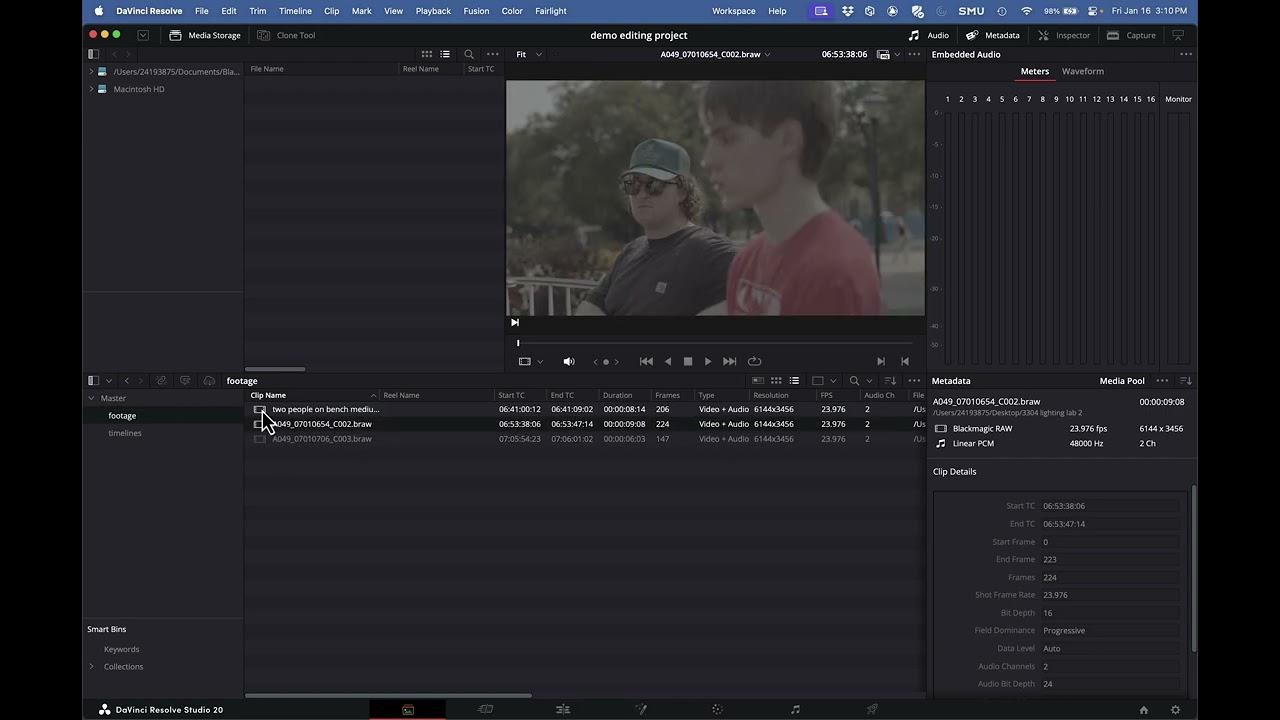 Введение в редактирование в DaVinci Resolve