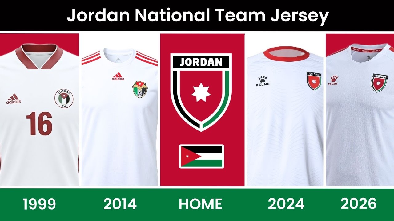 The Evolution of Jordan National Football Team Home Jersey 🇯🇴 | FIFA World Cup 2026 Group J