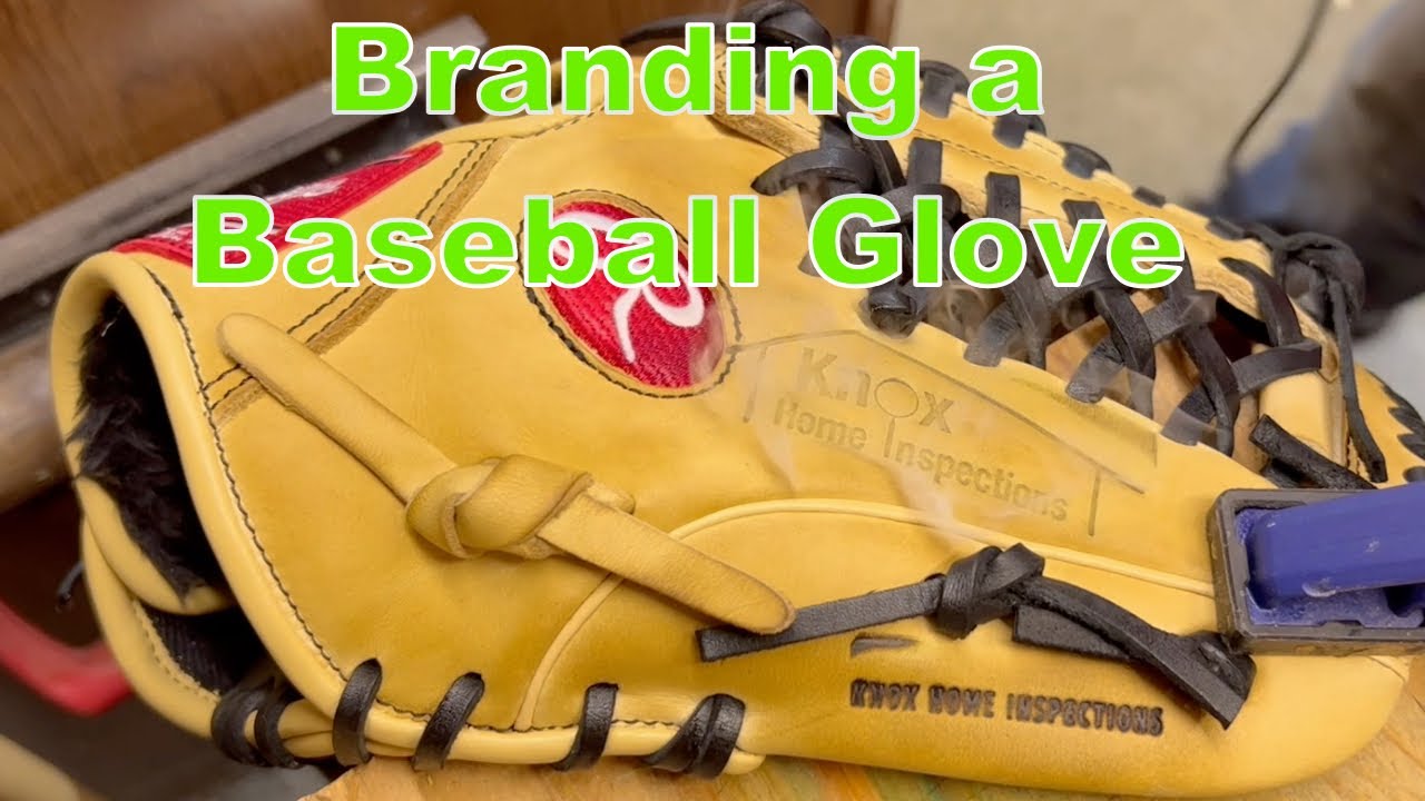 Branding a Leather Baseball Glove with Budget Branding Iron Electric Brand
