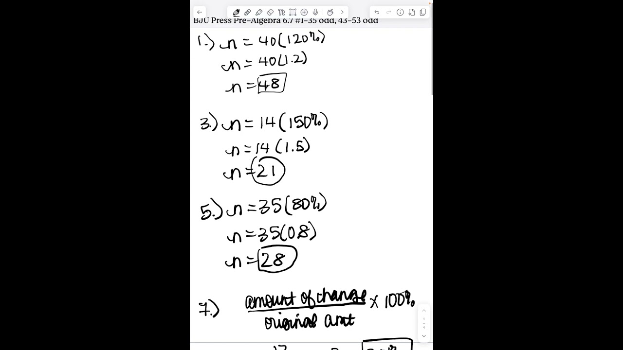 BJU Press Pre-Algebra 6.7