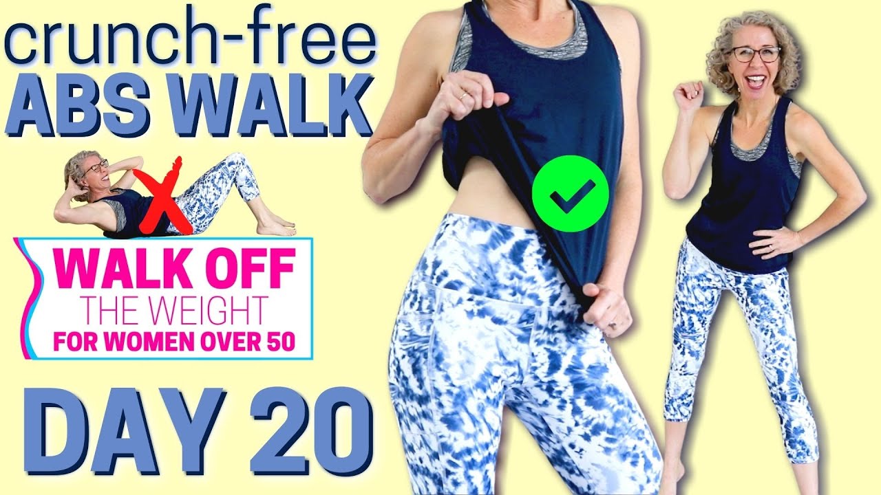 NO Equipment + NO Crunches ABS WALK!  Build Strong Abs while WALKING  🦶 WALK Off the Weight Day 20