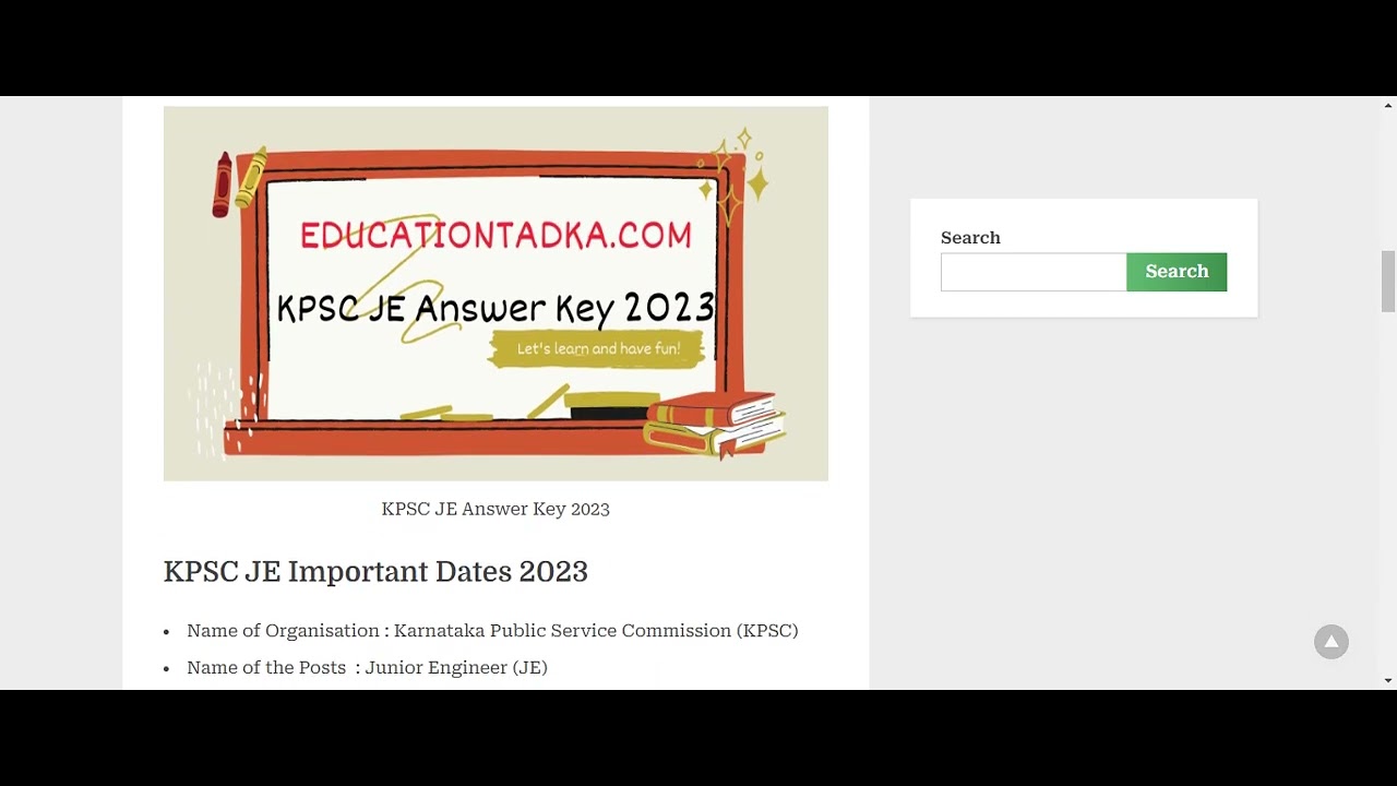 30 April KPSC JE Answer Key 2023  KPSC Junior Engineer Cutoff Marks