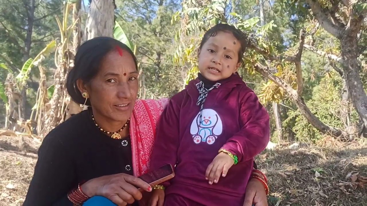 आज बनाया हमने भट्टी भात  अयांश अर्पिता को बस नानी चाहिए