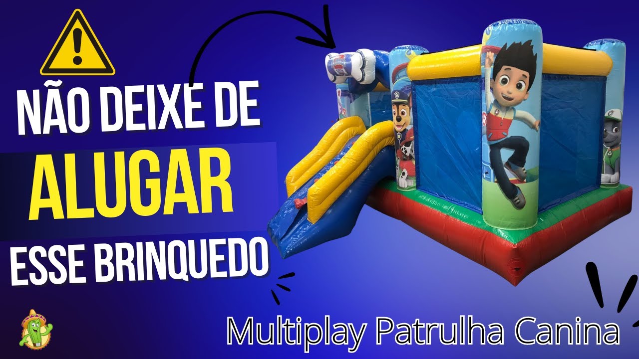 O MAIS DIVERTIDO MULTIPLAY PATRULHA CANINA 3 EM 1 PULA PULA, PISCINA DE BOLINHAS E ESCORREGADOR.